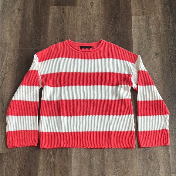 Zesica Sweater.  Coral and white stripes.  Women’s size medium.New without tags. - Picture 1 of 5
